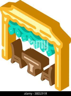 tente retraite extérieure bien-être durable fitness illustration vectorielle isométrique d'icône Illustration de Vecteur