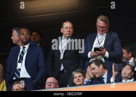 BILBAO, ESPAGNE - 21 mai 2025 : John Textor devance la finale de l'UEFA Europa League entre Tottenham Hotspur FC et Manchester United FC au San Mames Stadium (crédit : Craig Mercer/ Alamy Live News) Banque D'Images