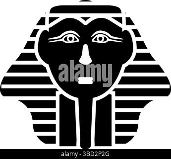 Tête pharaon COP faro masque icône noir couleur vecteur illustration image plat style simple Illustration de Vecteur