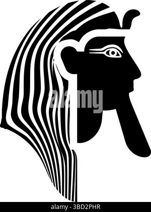Tête pharaon COP faro masque icône noir couleur vecteur illustration image plat style simple Illustration de Vecteur