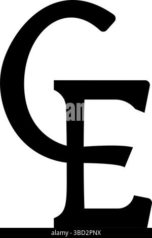 ECU unité de devise européenne symbole euro-devise signe euro devise icône couleur noire illustration vectorielle image style plat simple Illustration de Vecteur