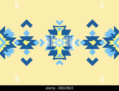 Motif géométrique tribal indigène américain pour l'emballage de tapis de tissu Batik et fond de papier peint avec couleur d'été, vecteur et illustration Illustration de Vecteur