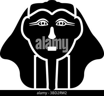 Tête pharaon COP faro masque icône noir couleur vecteur illustration image plat style simple Illustration de Vecteur
