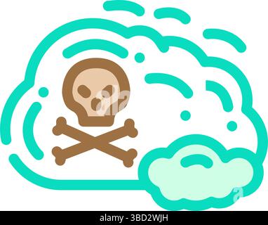 illustration vectorielle d'icône de couleur de pollution de l'air de gaz toxique Illustration de Vecteur