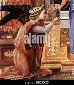 LIPPI, Fra Filippo (né en 1406, Firenze, décédé en 1469, Spoleto) L'Annonciation avec deux donateurs agenouillés (détail) c. 1440 huile sur panneau Galleria Nazionale d'Arte Antica, Rome --- mots-clés : ------------- Auteur : LIPPI, Fra Filippo titre : L'Annonciation avec deux donateurs agenouillés (détail) chronologie : 1401-1450 École : italienne forme : peinture type : religieux Banque D'Images