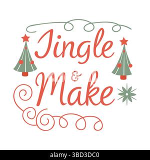 'Festive Christmas Clipart Set - Père Noël, arbre, cadeaux, icônes, ornements, éléments de vacances dessinés à la main' Illustration de Vecteur