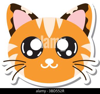 Mignon visage de chaton orange. Vecteur Illustration de Vecteur