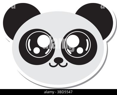 Icône de tête de dessin animé de Panda. Vecteur Illustration de Vecteur