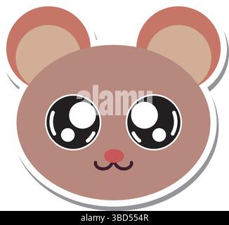 Tête de souris brune mignonne. Vecteur Illustration de Vecteur