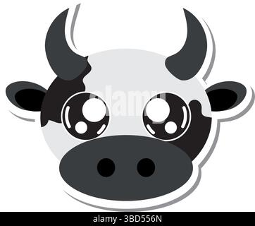 Icône de tête de dessin animé Bull. Vecteur Illustration de Vecteur