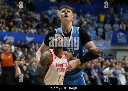 Saint-Pétersbourg, Russie. 22 mai 2025. Andrey Vorontsevich (33) de Zenit en action lors du match de basket-ball de la VTB United League, éliminatoires, 1/2 finales, 7 match, entre Zenit Saint-Pétersbourg et Lokomotiv Kuban Krasnodar à 'Kck Arena'. Score final ; Zenit 94 :75 Lokomotiv Kuban. (Photo de Maksim Konstantinov/SOPA images/SIPA USA) crédit : SIPA USA/Alamy Live News Banque D'Images
