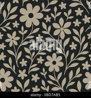 Motif floral sans couture, conceptions botaniques vintage pour tissu, papier peint et textile. Impressions vectorielles et reproductibles Illustration de Vecteur
