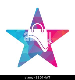 Modèle de vecteur de logo de magasin de voyage. Logo Shop et avion. Symbole ou icône de vente et de voyage. Illustration de Vecteur