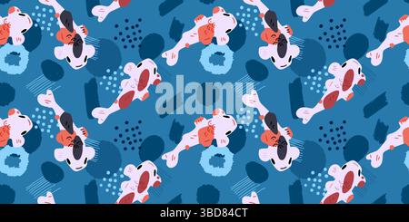 Motif sans couture décoratif Koi Fish Illustration de Vecteur