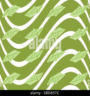 Conception de motif sans couture de bateau en papier Illustration de Vecteur
