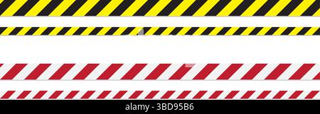 ensemble de bande d'avertissement rayée illustration vectorielle isolée Illustration de Vecteur
