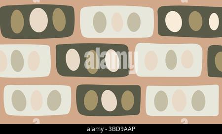 Grille de motif ovale avec briques de couleur terre Backgroun Illustration de Vecteur