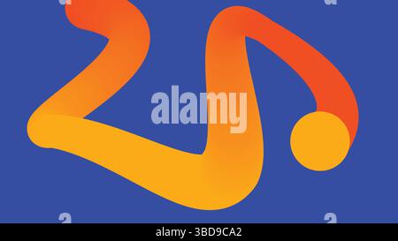 Ruban dégradé ondulé sur fond cyan Illustration de Vecteur