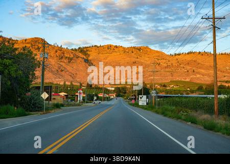 Route Crowsnest à Osoyoos dans le sud de la vallée de l'Okanagan en Colombie-Britannique, Canada Banque D'Images