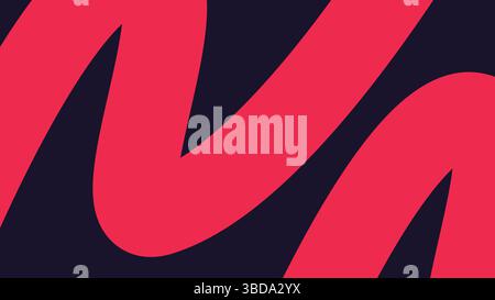 Eléments de courbe d'onde rouge sur fond noir Illustration de Vecteur