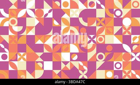 Fond géométrique coloré du milieu du siècle Illustration de Vecteur