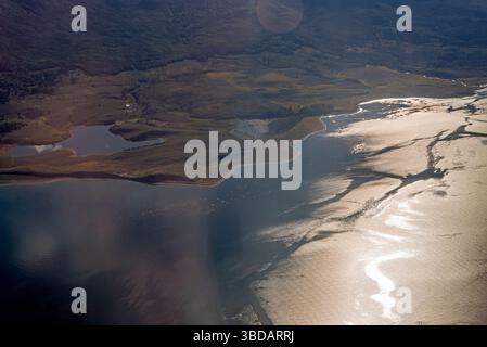Vol de Ushuaia à El Calafate. Patagonie, Argentine Banque D'Images
