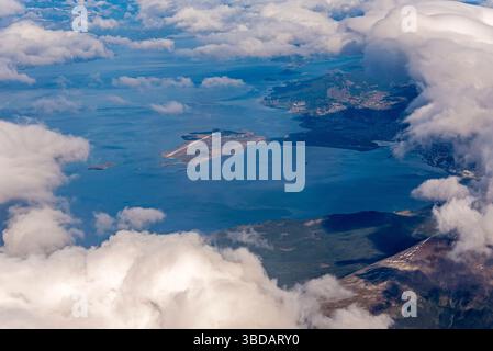 Vol de Ushuaia à El Calafate. Patagonie, Argentine Banque D'Images