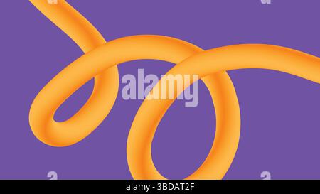 Double incurvé Orange tube Art sur fond violet Illustration de Vecteur