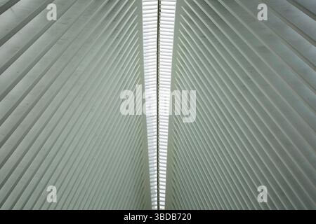 Beau design pour l'Oculus à New York City qui fait partie du Mémorial de 9/11 et est aussi une gare Banque D'Images