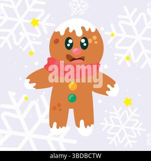 Dessin animé joyeux homme en pain d'épice. Vecteur Illustration de Vecteur