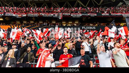 Bilbau, Bilbau, Espagne. 21 mai 2025. Fans de Manchester United lors de la finale de l'Europa League entre Tottenham et Manchester United au San Mames Stadium, le 21 mai 2025 crédit : Nuno Reisinho/ZUMA Press Wire/ZUMA Wire/Alamy Live News Banque D'Images