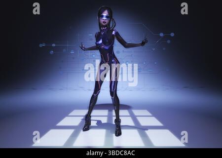 Illustration artistique 3D d'un cyborg Banque D'Images