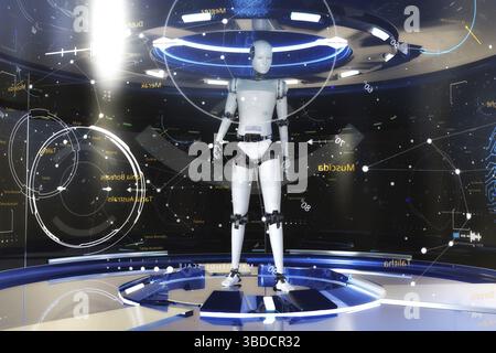 Illustration artistique 3D d'un cyborg Banque D'Images