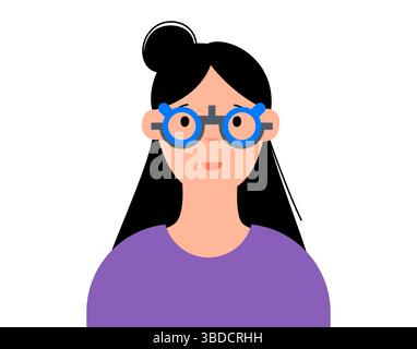 Illustration d'une monture d'essai ophtalmique. Il s'agit d'une monture de lunettes réglable conçue pour tenir divers verres d'essai pour tester la vision et trouver la prescription correcte. Il est utilisé par les ophtalmologistes et les optométristes pour évaluer les erreurs de réfraction d'un patient, comme la myopie (myopie) et l'astigmatisme. Banque D'Images