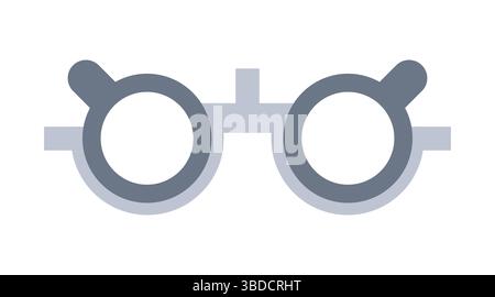 Illustration d'une monture d'essai ophtalmique. Il s'agit d'une monture de lunettes réglable conçue pour tenir divers verres d'essai pour tester la vision et trouver la prescription correcte. Il est utilisé par les ophtalmologistes et les optométristes pour évaluer les erreurs de réfraction d'un patient, comme la myopie (myopie) et l'astigmatisme. Banque D'Images