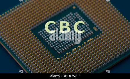 Chaînage de blocs de chiffrement (CBC). Mode de fonctionnement pour le chiffrement par blocs qui relie les blocs chiffrés pour une sécurité accrue. Banque D'Images