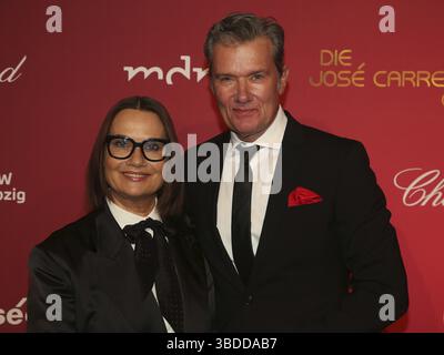 L'actrice autrichienne Jenny Juergens et l'acteur allemand John Juergens au 29e Gala Jose Carreras 2023 le 14/12/2023 à Media City Leipzig, actre autrichien Banque D'Images