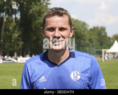 Ancien footballeur polonais Tomasz Waldoch équipe traditionnelle FC Schalke 04 match à Quedlinburg 2018, ancien footballeur polonais Tomasz Waldoch traditionnel t Banque D'Images