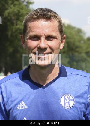 Ancien footballeur polonais Tomasz Waldoch équipe traditionnelle FC Schalke 04 match à Quedlinburg 2018, ancien footballeur polonais Tomasz Waldoch traditionnel t Banque D'Images