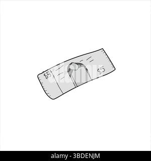 Illustration vectorielle de cinq dollars dessinée à la main Illustration de Vecteur