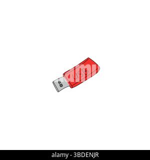 Vecteur de lecteur flash USB dessiné à la main Illustration de Vecteur