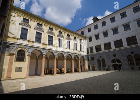 Cour intérieure du Stadtresidenz Landshut, Landshut, basse-Bavière, Bavière, Allemagne Banque D'Images