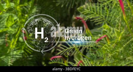 Concept d'énergie propre à l'hydrogène et H2 pour un environnement durable. industrie écologique Banque D'Images