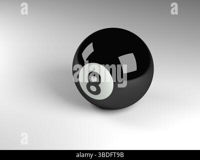 3D render of a black pool ball Banque D'Images