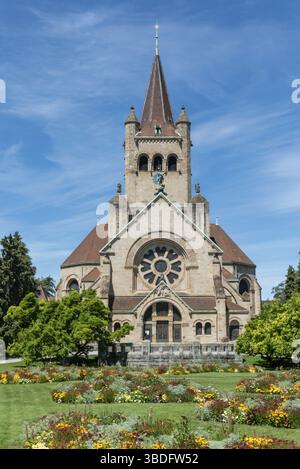 Vue sur l'église historique Pauluskirche, située au bas de Bâle Banque D'Images