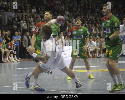 Match SC Magdeburg-HSV Handball 29e journée Bundesliga saison 13/14 Banque D'Images