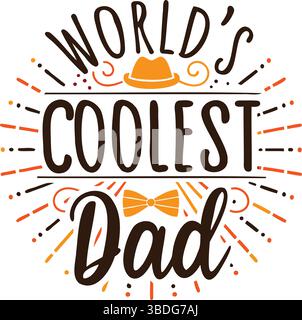 Carte imprimable et significative de fête des pères et paquet d'art mural avec des messages d'amour, d'appréciation et de gratitude de la part des enfants, du fils, du daugh Illustration de Vecteur