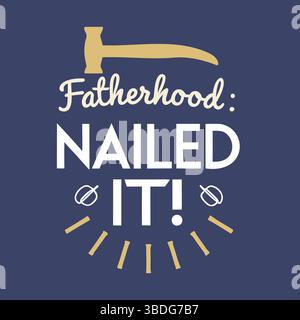 Carte imprimable et significative de fête des pères et paquet d'art mural avec des messages d'amour, d'appréciation et de gratitude de la part des enfants, du fils, du daugh Illustration de Vecteur