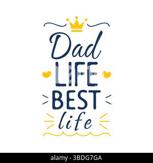 Carte imprimable et significative de fête des pères et paquet d'art mural avec des messages d'amour, d'appréciation et de gratitude de la part des enfants, du fils, du daugh Illustration de Vecteur