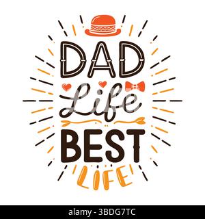 Carte imprimable et significative de fête des pères et paquet d'art mural avec des messages d'amour, d'appréciation et de gratitude de la part des enfants, du fils, du daugh Illustration de Vecteur